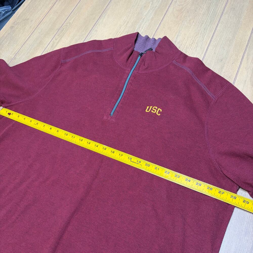 Tommy Bahama USC Trojans 2XL Quarter Zip Pullover Sweater Red NCAA University - Picture 5 of 13